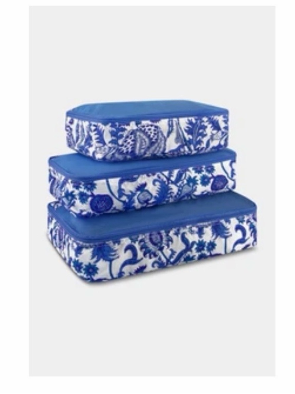 NWT Roller Rabbit Amanda Packing Cubes Blue 3-Piece Set